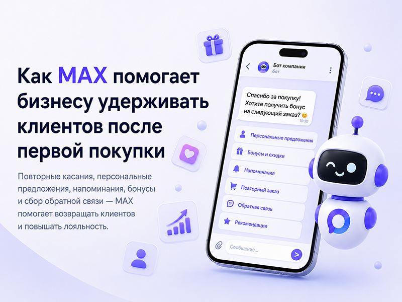 Как MAX помогает бизнесу удерживать клиентов после первой покупки.